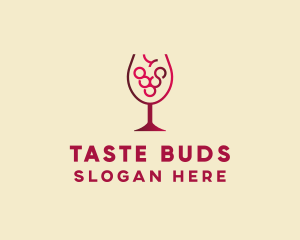 Grape Wine Glass  logo design