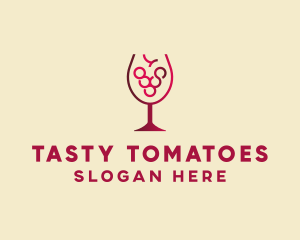 Grape Wine Glass  logo design