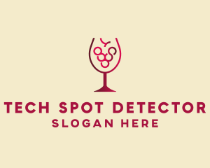 Grape Wine Glass  logo design