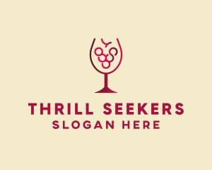 Grape Wine Glass  logo design