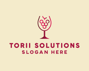 Grape Wine Glass  logo design