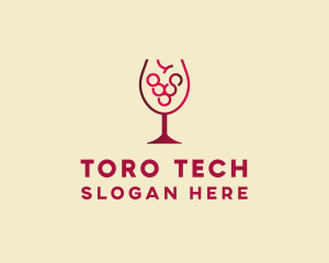 Grape Wine Glass  logo design