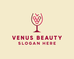 Grape Wine Glass  logo design