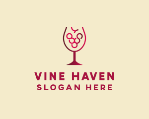 Grape Wine Glass  logo design