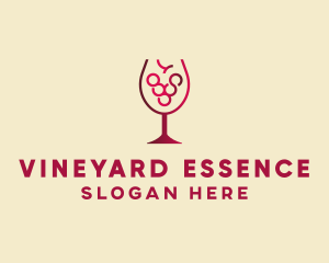 Grape Wine Glass  logo design