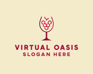 Grape Wine Glass  logo design