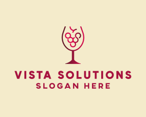 Grape Wine Glass  logo design