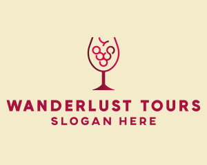 Grape Wine Glass  logo design