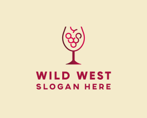 Grape Wine Glass  logo design