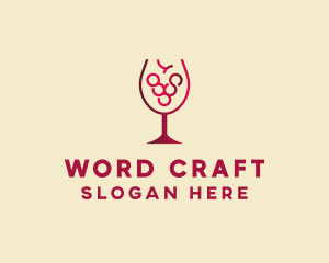 Grape Wine Glass  logo design