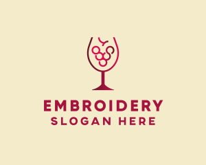 Grape Wine Glass  logo design