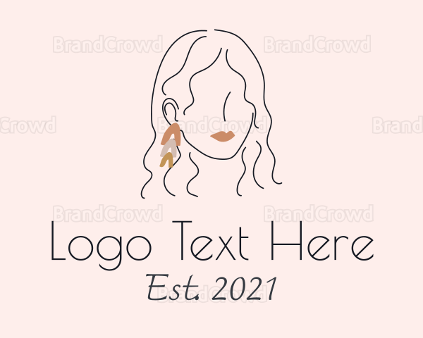 Makeup Woman Jewel Earring Logo