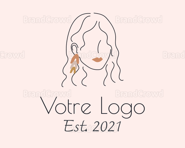 Makeup Woman Jewel Earring Logo