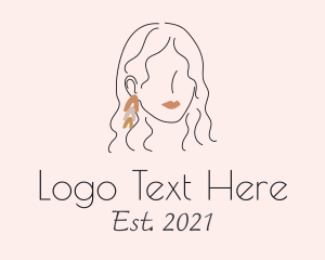 Dangling Earrings - Makeup Woman Jewel Earring logo design