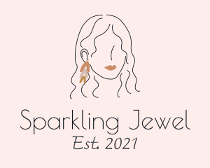 Makeup Woman Jewel Earring  logo design