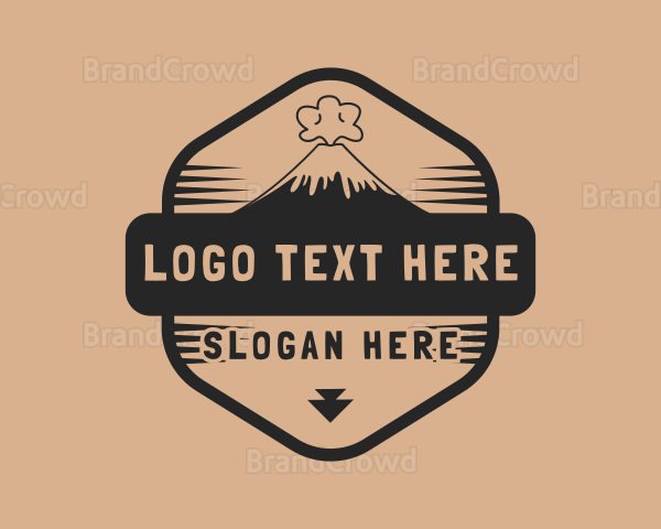 Volcano Eruption Scenery Logo