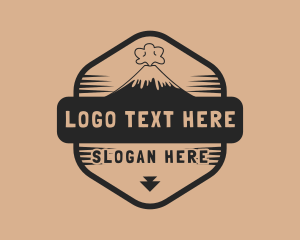 Mountain - Volcano Eruption Scenery logo design