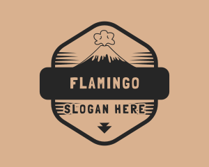 Campground - Volcano Eruption Scenery logo design