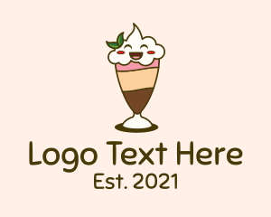 Whipped Cream - Smiling Face Smoothie logo design