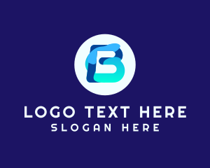 Bio - Blue Water Liquid Letter B logo design