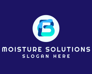 Moisture - Blue Water Liquid Letter B logo design