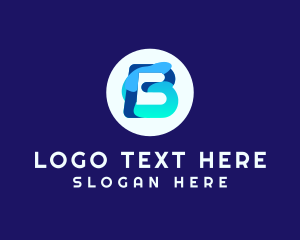 Marine - Blue Water Liquid Letter B logo design