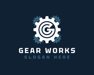 Automotive Gear Engine Letter G logo design