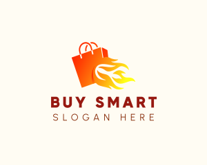 Purchase - Fire Shopping Bag logo design