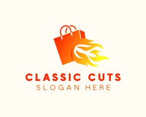 Fire Shopping Bag logo design