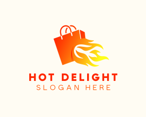 Fire Shopping Bag logo design