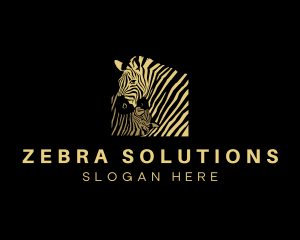 Gradient Zebra Baby logo design