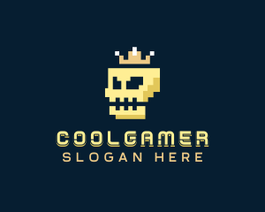 Streaming - Gaming Pixel Skull logo design