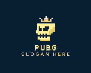 Pixel - Gaming Pixel Skull logo design
