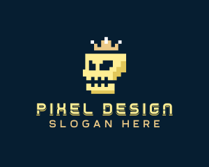 Gaming Pixel Skull logo design