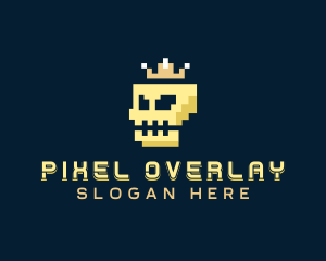 Gaming Pixel Skull logo design