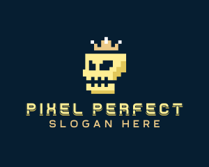 Gaming Pixel Skull logo design