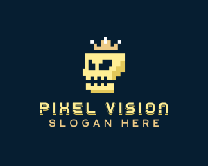 Gaming Pixel Skull logo design