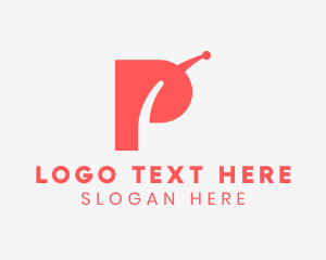 Extraterrestrial - Letter P Antenna logo design