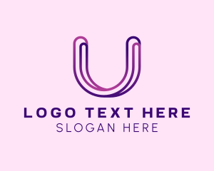 Web Development - Line Arc Letter U logo design