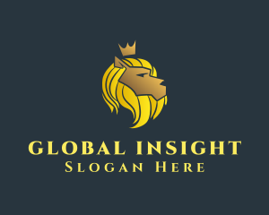 Animal - Gold Lion Crown logo design