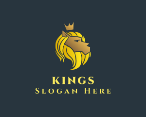 Gold Lion Crown logo design