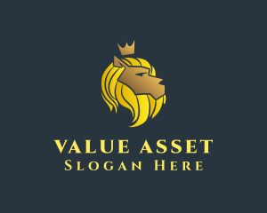 Gold Lion Crown logo design