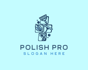 Polish - Bubble Cleaning Service logo design