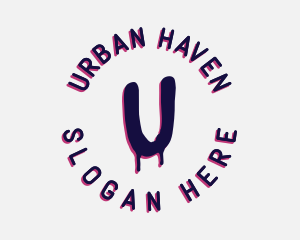 Urban Circle Paint Drip logo design