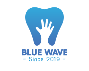 Blue Hand Tooth logo design