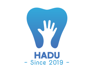 Clinic - Blue Hand Tooth logo design