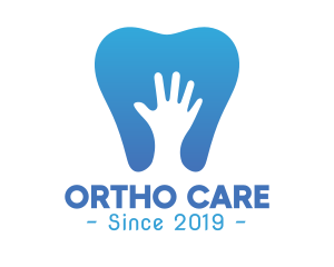 Orthopedic - Blue Hand Tooth logo design