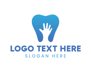 Braces - Blue Hand Tooth logo design
