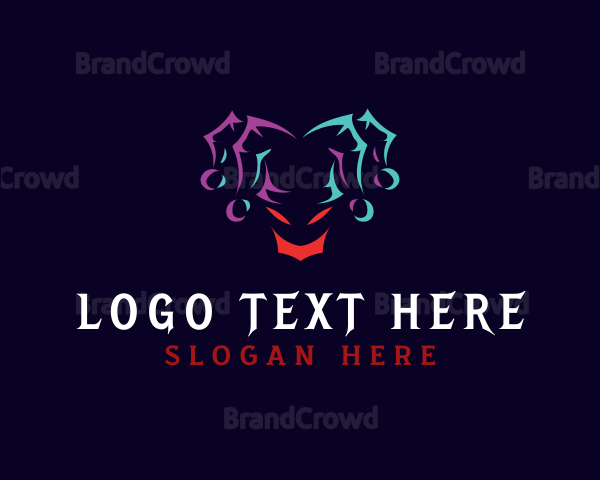 Sinister Jester Clown Gaming Logo