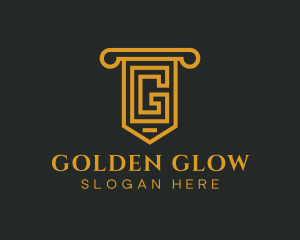 Golden Pillar Letter G logo design